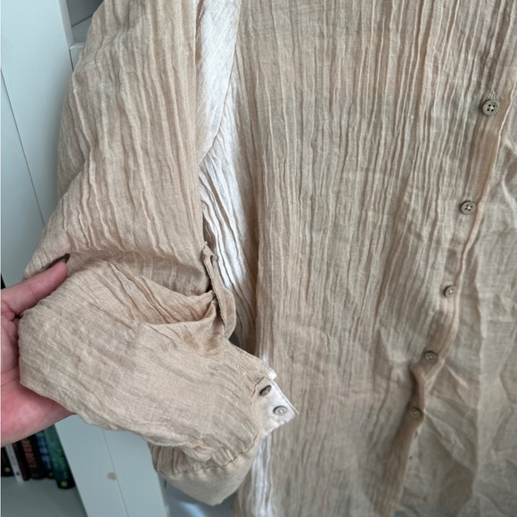 Boutique Eden & Olivia maternity lightweight long sleeve oversized shirt blouse - Picture 2 of 6